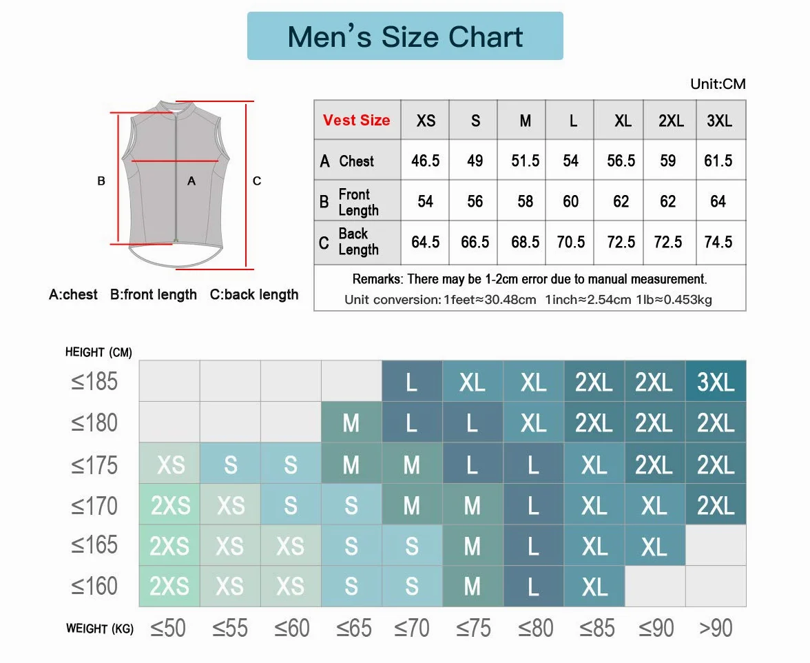 CATENA Gilet da ciclismo antivento da uomo Gilet da ciclismo leggero e traspirante Gilet da ciclismo senza maniche per la corsa, la corsa, gli sport all'aria aperta