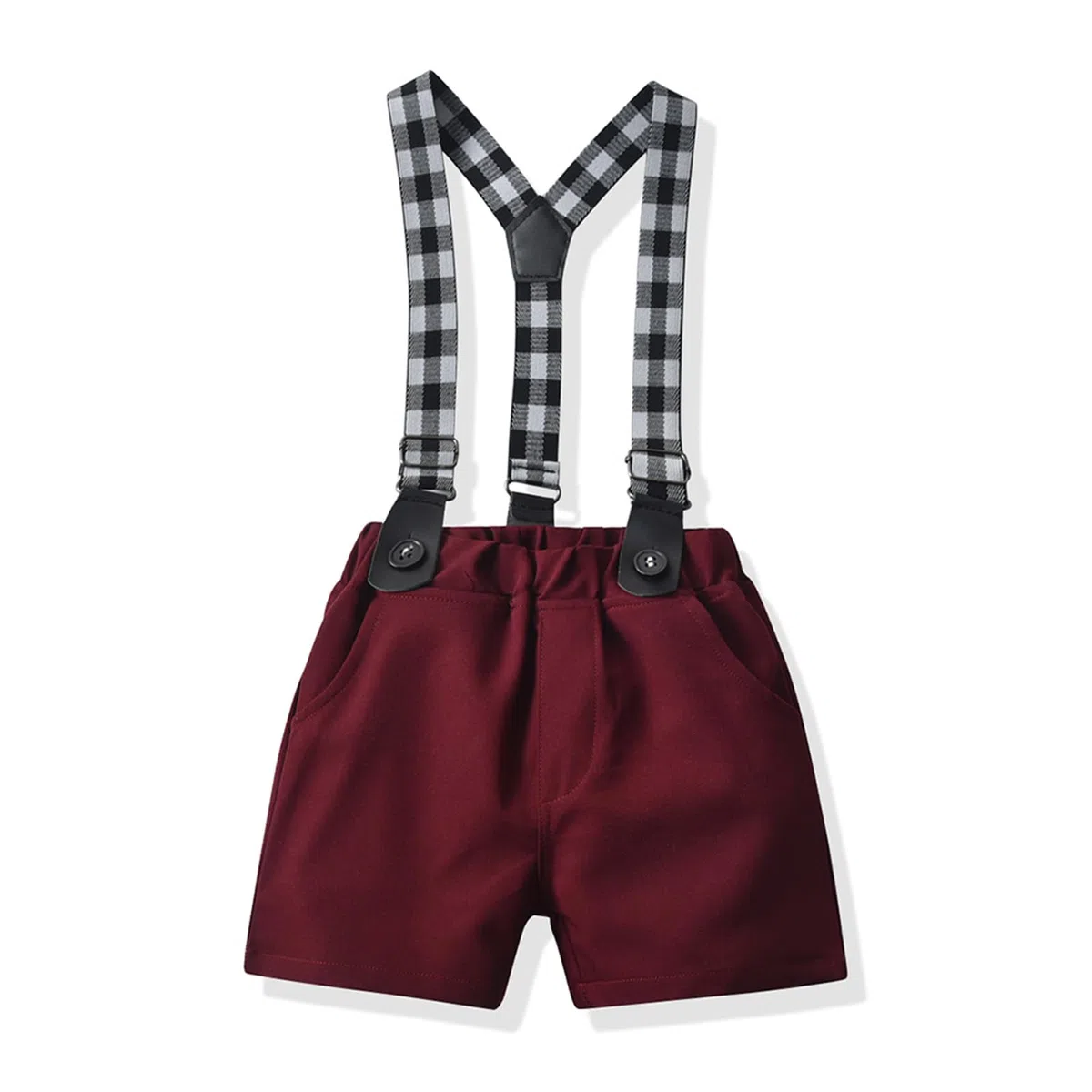 Bimbo Completini e Coordinati Gentiluomo, Completo Cerimonia Bambino Pantaloncini con Bretelle + Camicia e Papillon per Ragazzi
