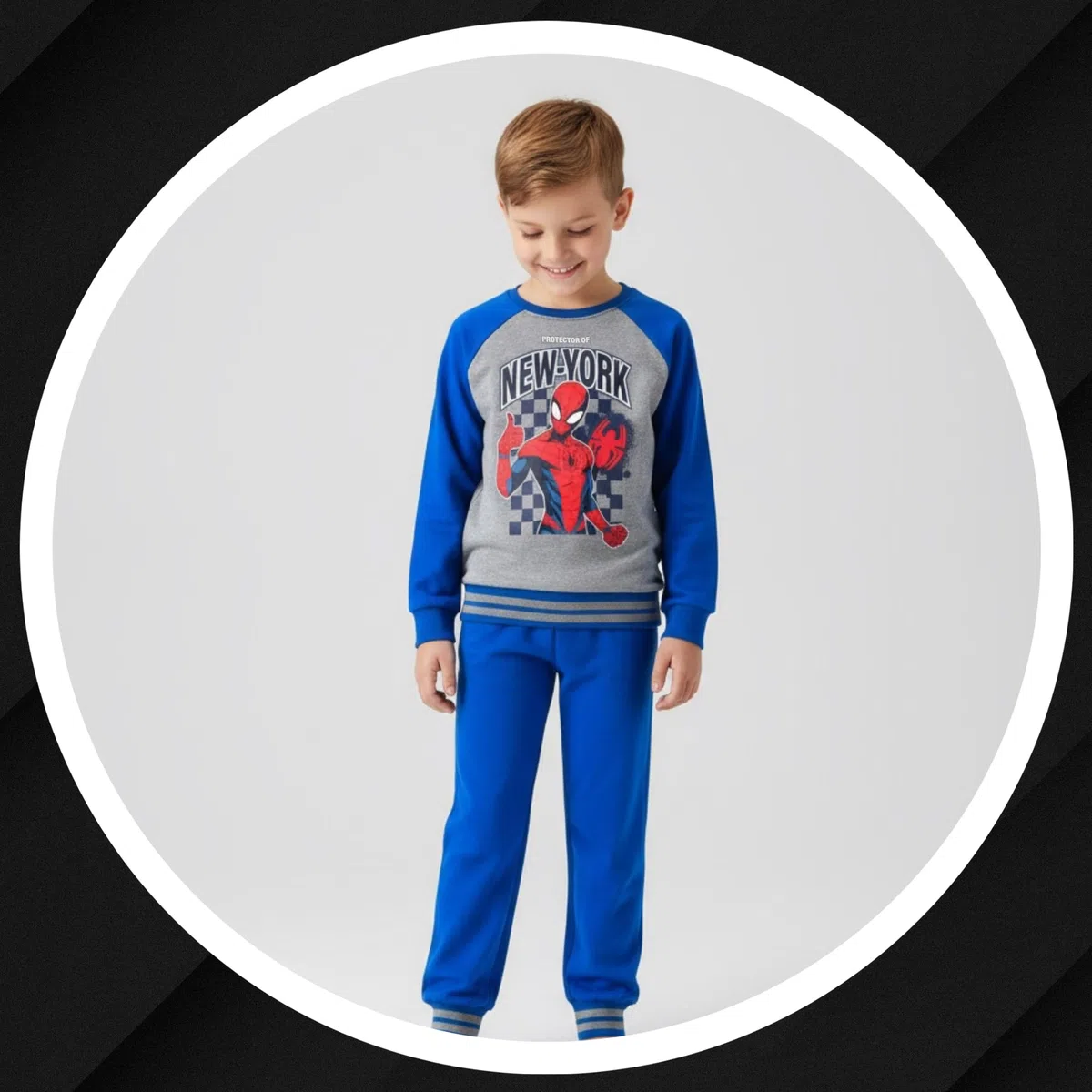 Marvel Spiderman Tuta da Ragazzi, Set da 2 Pezzi Felpa con Cappuccio e Pantaloni Tuta Sportiva per Bambino, Taglie 3 a 8 Anni