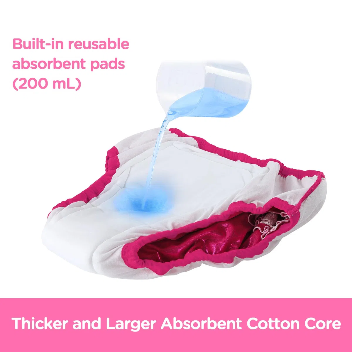 LittleForBig Biancheria intima morbida, comoda, lavabile, riutilizzabile, con fiocco in pizzo Pretty in magenta/nero/rosa glitterato, pantaloni da allenamento per adulti