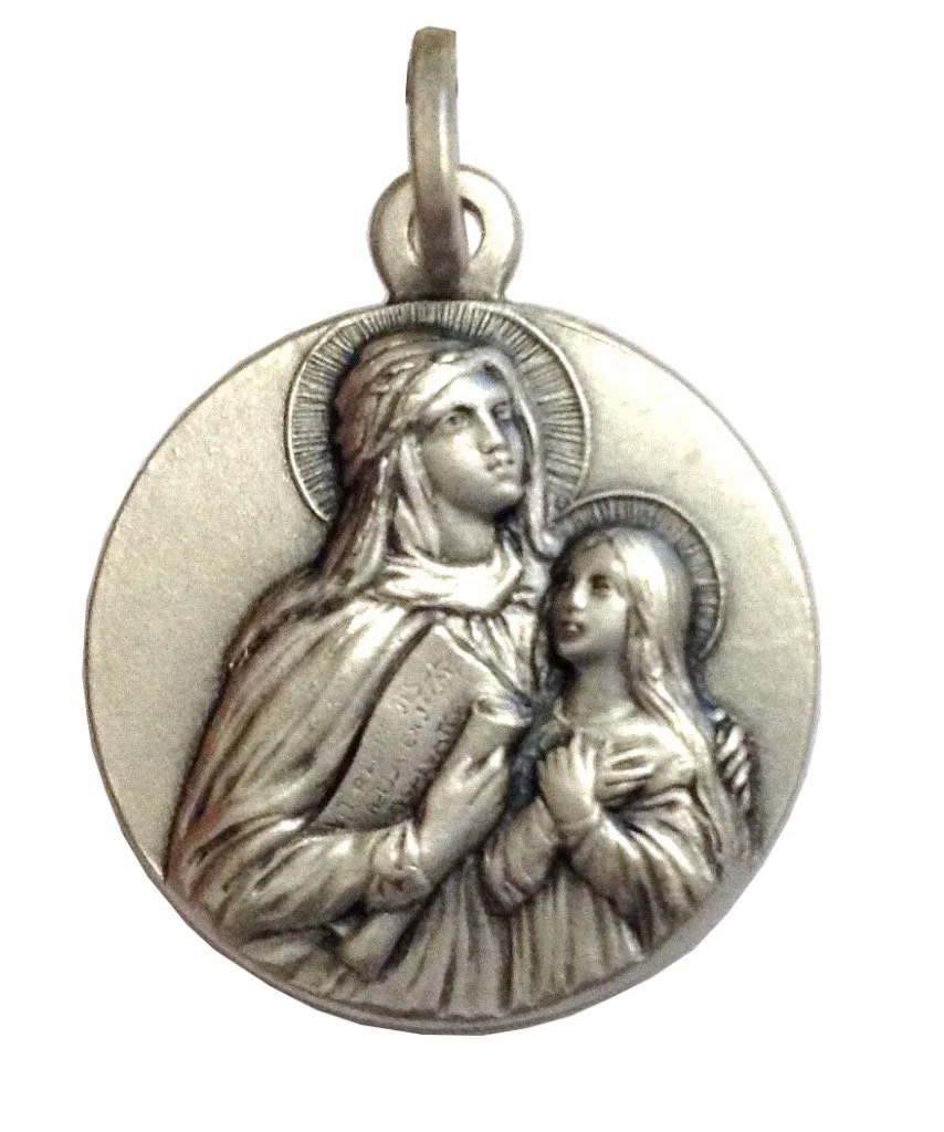 Medaglietta Sant'Anna In Argento 925-925 Sterling Silver Saint Ann Medal