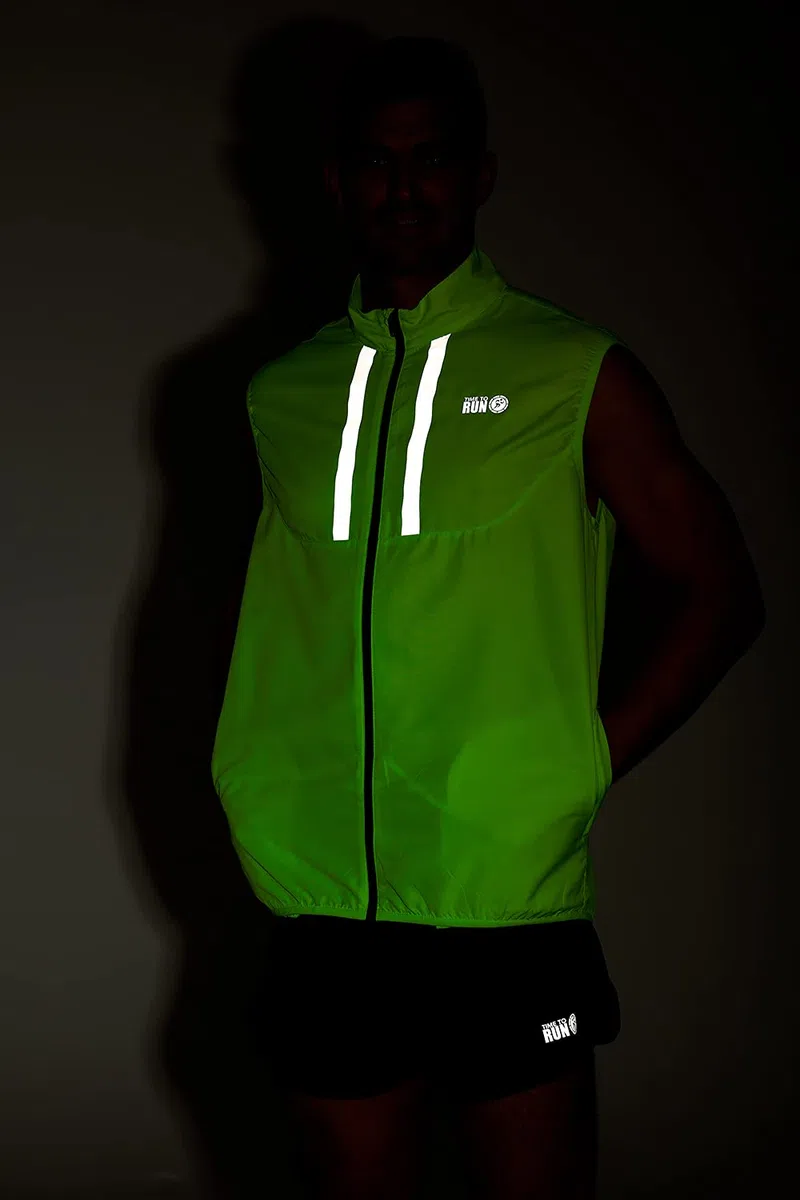 Time To Run Gilet da Corsa da Uomo Con Tasche - Leggera Antivento Traspirante - Ideale Per L'esercizio E Il Jogging