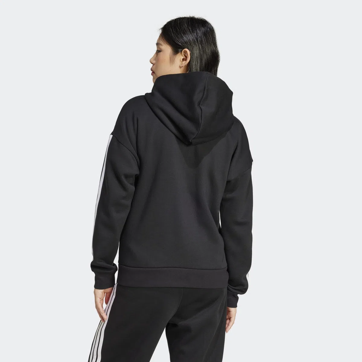 Adidas Donna Essentials 3-Stripes Full-Zip Fleece Hoodie