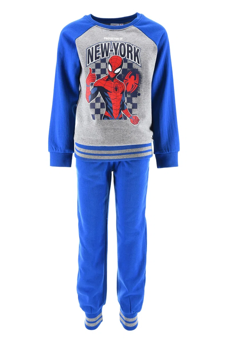 Marvel Spiderman Tuta da Ragazzi, Set da 2 Pezzi Felpa con Cappuccio e Pantaloni Tuta Sportiva per Bambino, Taglie 3 a 8 Anni