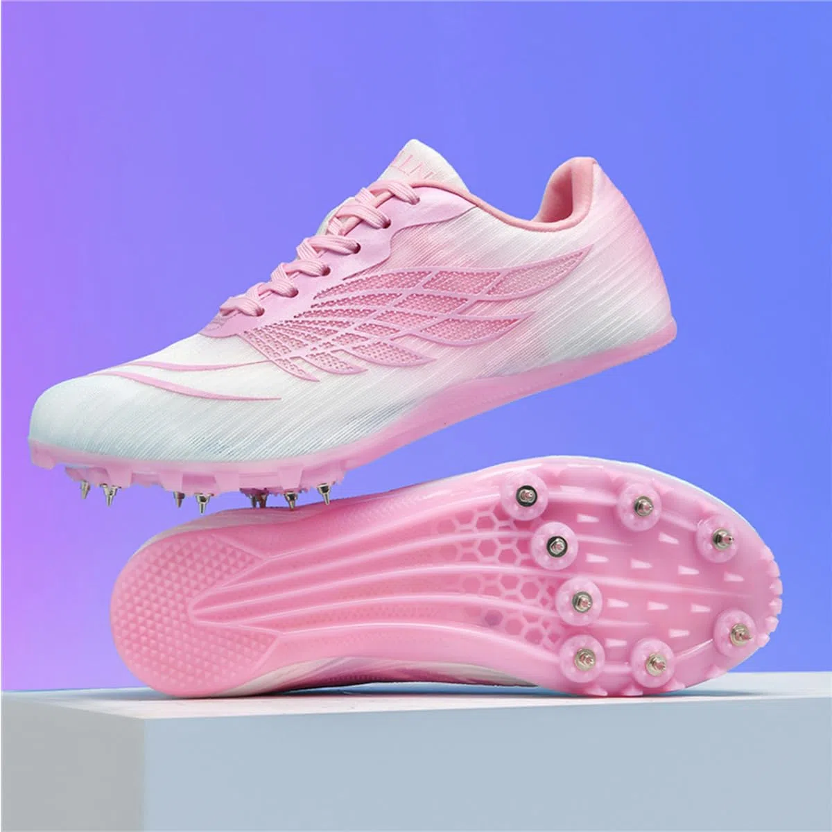 Scarpe di Atletica Leggera 8 Chiodi Donna, Antiscivolo Scarpe da Campo Sprint per corsas su Breve Distanza Ragazzi Ragazze