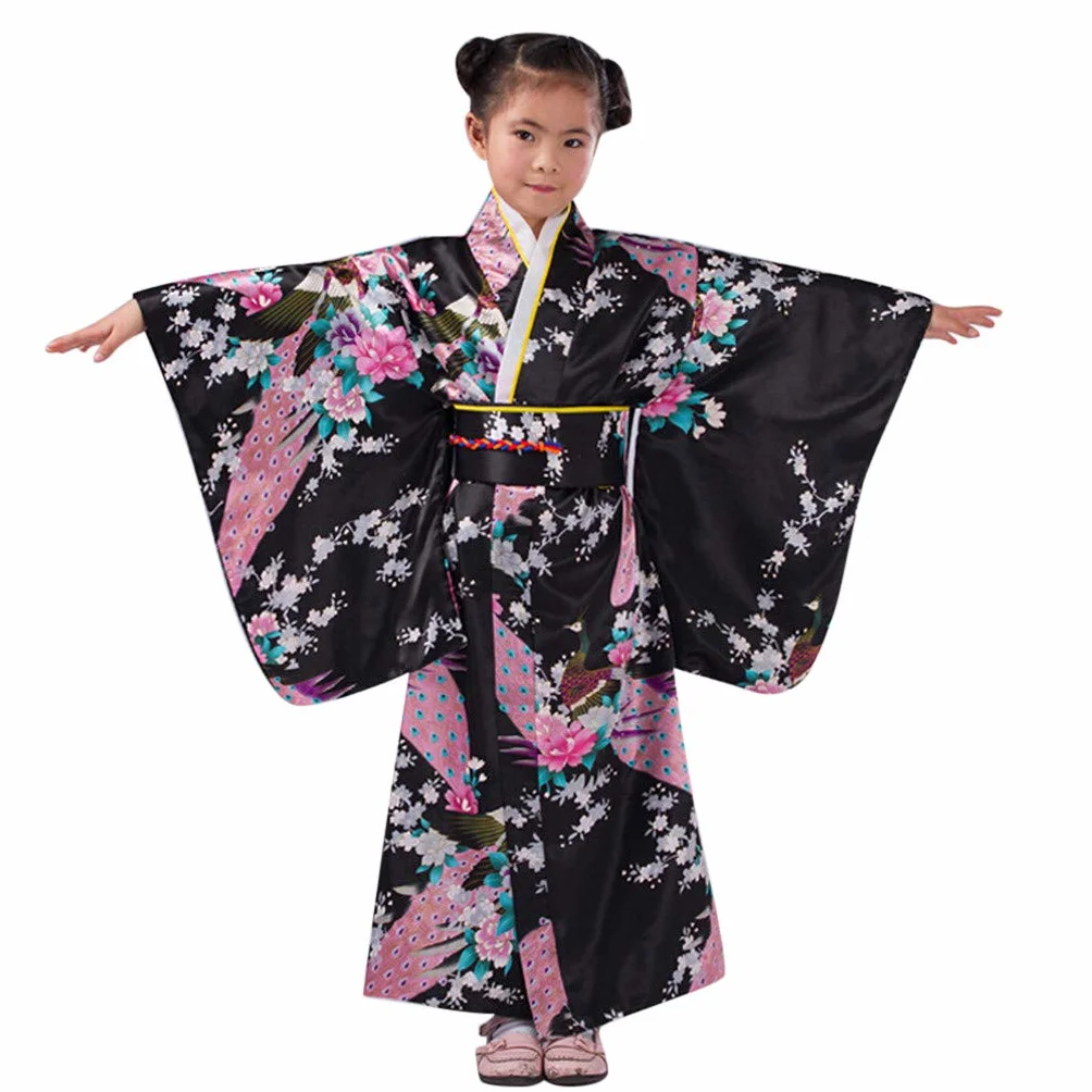 Gonne strette Ragazze Vestito Tradizionale Giapponese Ragazze Costume Bambini Vestiti Outings Kimono Bambino Ragazza Vestiti & Gonna Body Da Ginnastica Per Ragazze Con