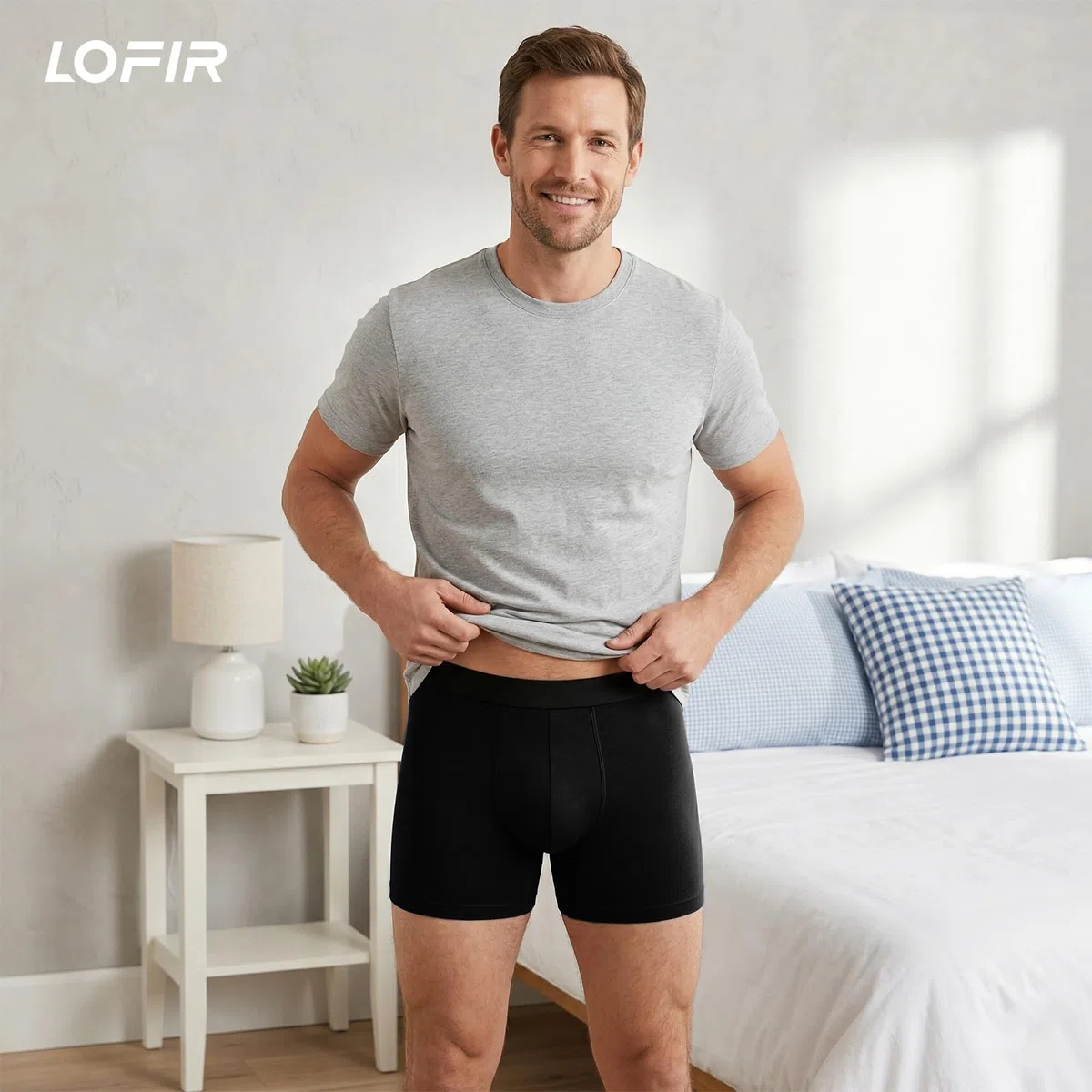 LOFIR Mutande Incontinenza Uomo Cotone: Boxer Assorbenti Intimo Anti-Perdite Lavabili e Riutilizzabili Antiperdita 150 ml per Anziani