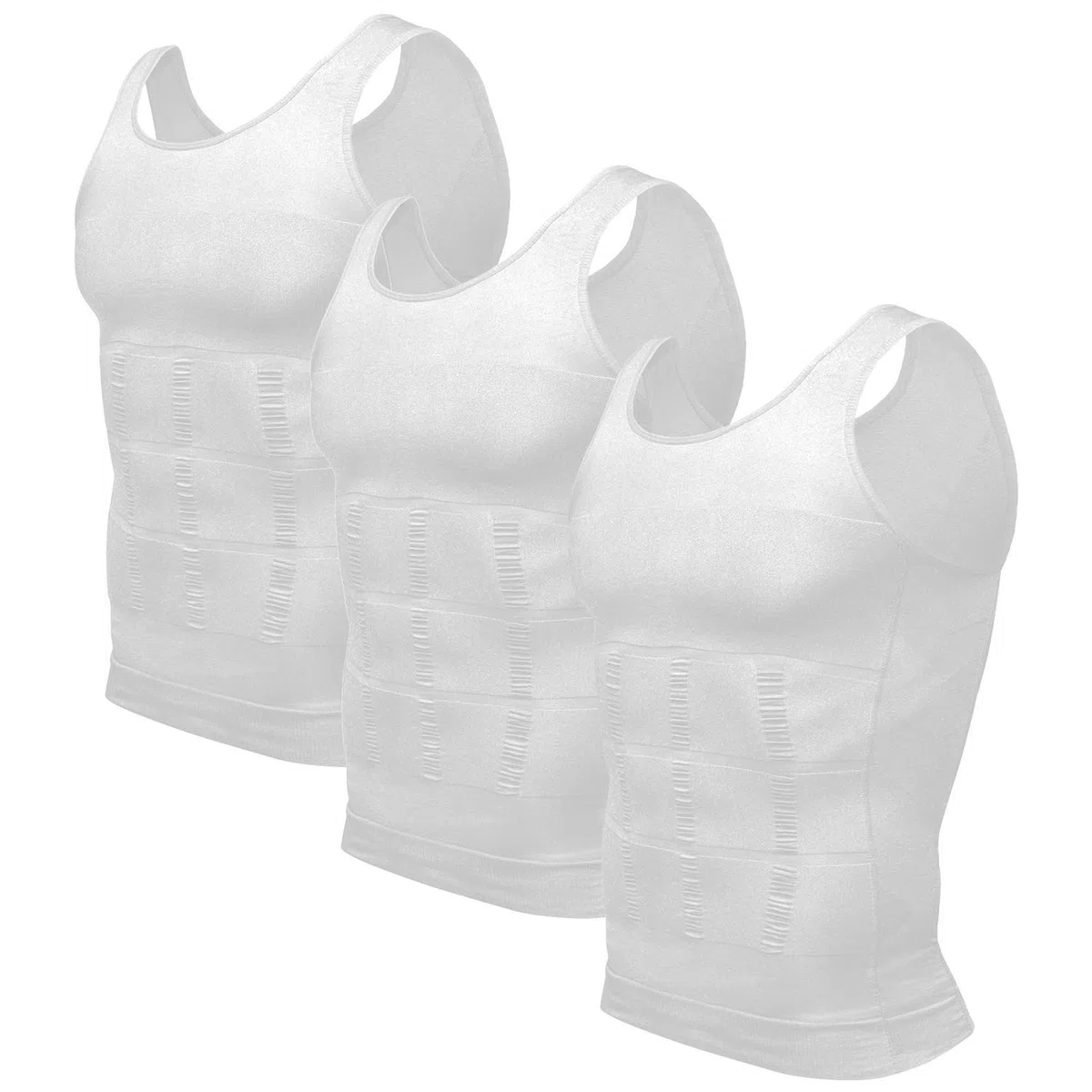 Odoland Compressione Uomo Canotta Contenitiva Shapewear Snellente Intimo Modellante Dimagrante Pancia Sportivo Fitness 3 Pezzi