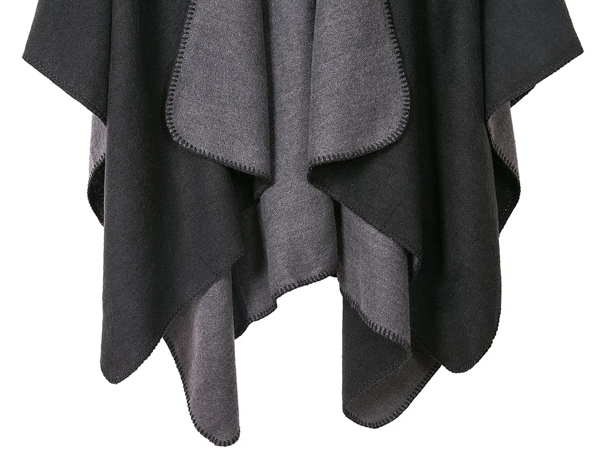 EXCHIC Donna Classico Multicolore Poncho Lavorato Capes Grande Scialle Wrap Coperta Coperta Elegante Scialle Cappotto