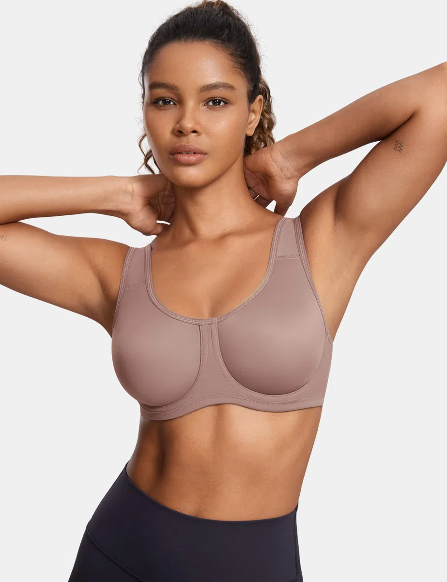 SYROKAN Donna Reggiseno Sportivo con Ferretto Modellato per Seni Generosi