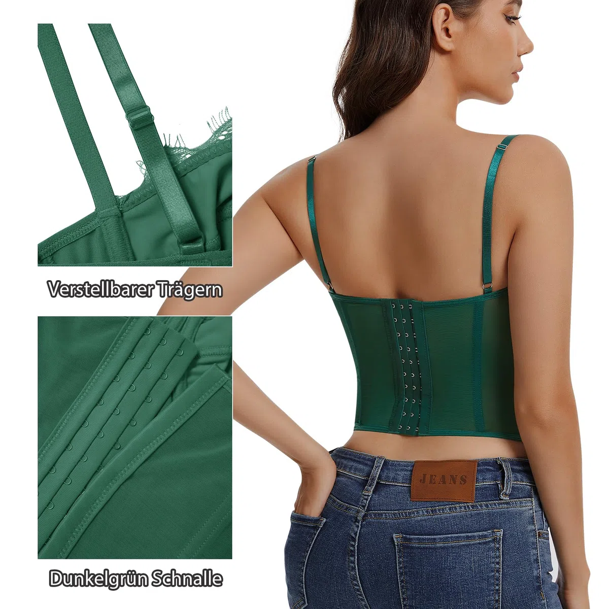 Corsetto in pizzo da donna con spalline Corset Top Sexy Crop Top