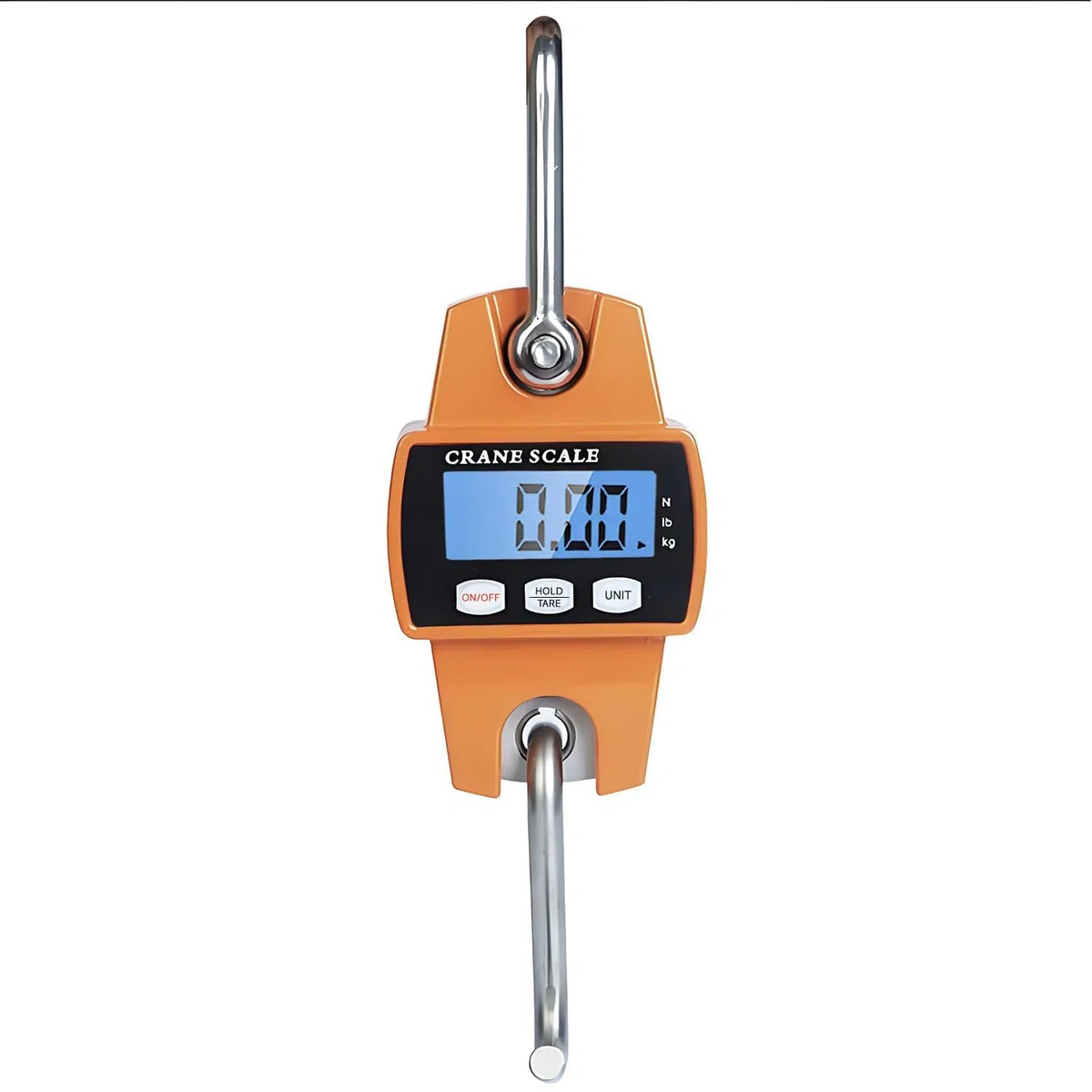 Qumox Bilancia Digitale a Gancio 300kg, Portatile con Custodia in Alluminio, Display Retroilluminato, Gancio a S, per Agricoltura, Caccia, Pesca, Viaggio, Esterno (Arancione)