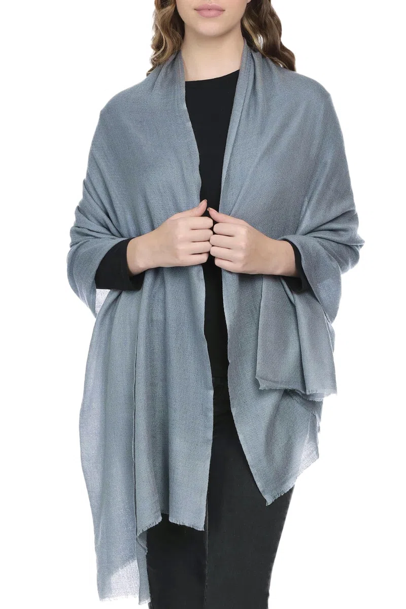 Sciarpa Cachemire Fatto in Kashmir (Confezione Regalo) Lana Merino Seta Cachemire Large Superfine Donna Uomo Pashmina