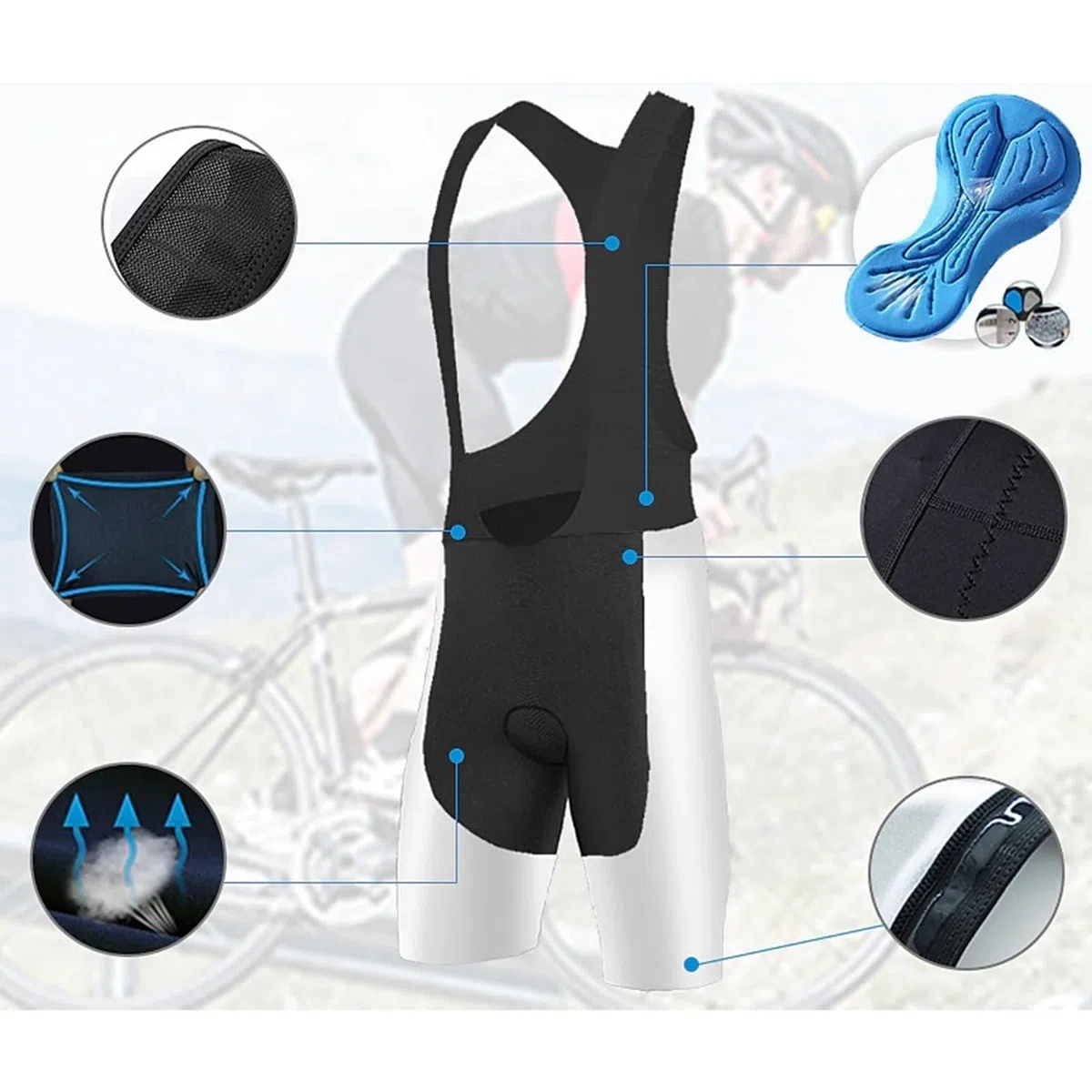 Abbigliamento Ciclismo Set Estate Completo Manica Corta Tuta Ciclismo + Pantaloncini Ciclismo Uomo, Asciugatura Rapida