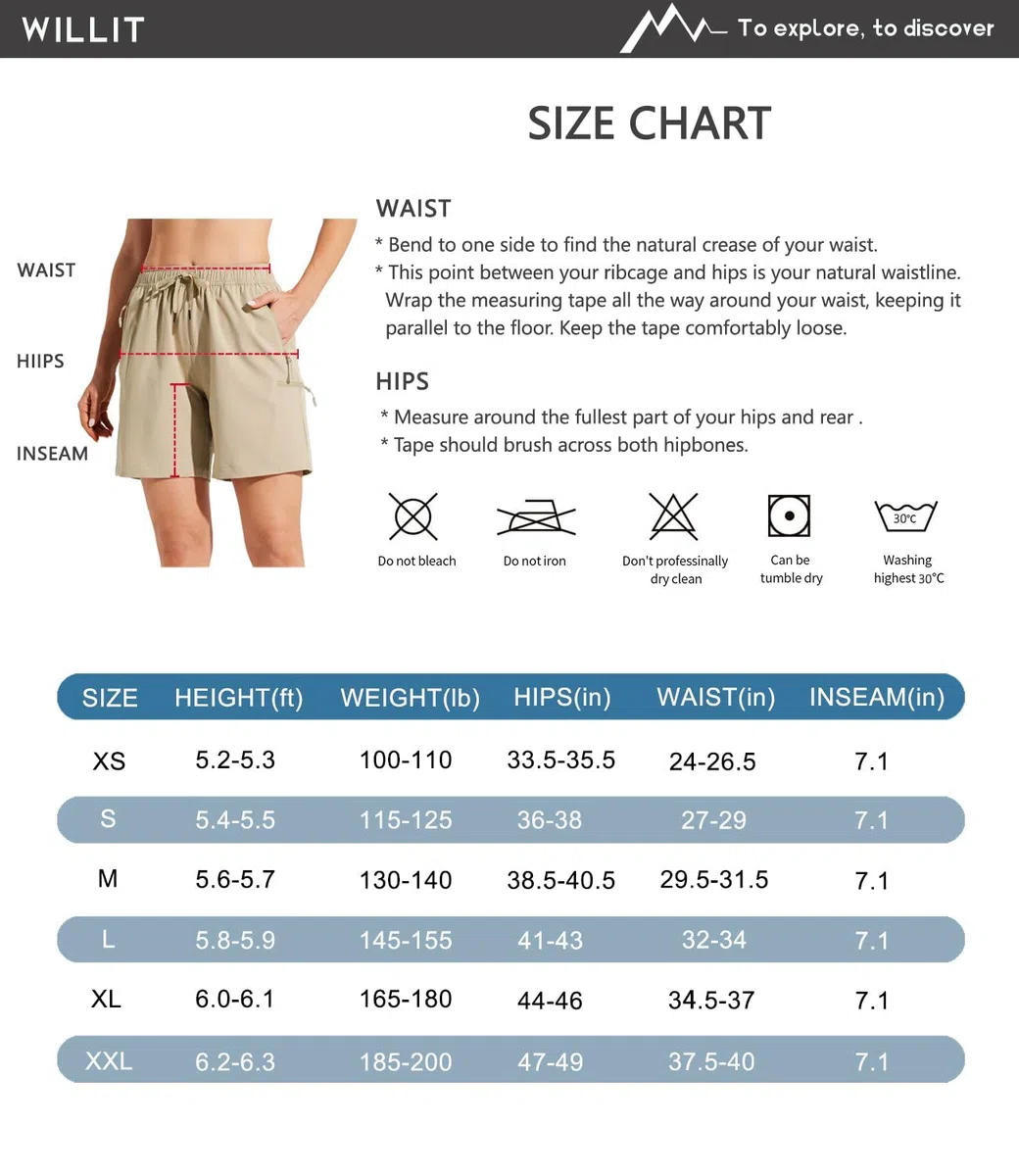WILLIT Pantaloncini cargo da donna, ad asciugatura rapida, per escursioni, sportivi, estivi, con tasche