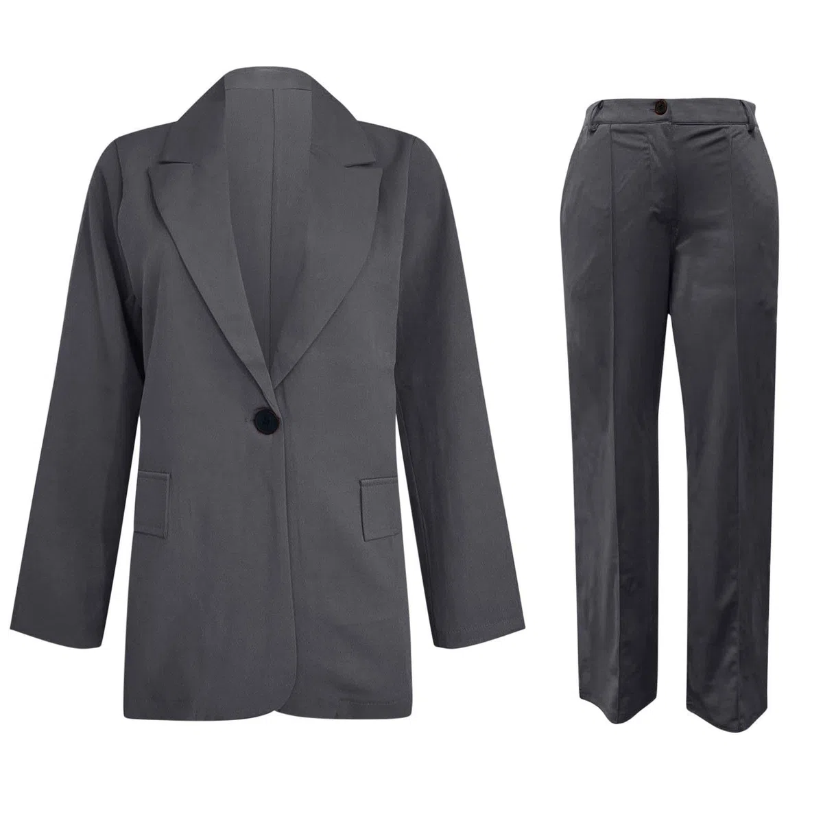 Completo Tailleur Donna Eleganti Curvy Pantaloni e Giacca da Cerimonia Blazer a Maniche Lunghe Due Pezzi Elegante Suit Ufficio e Lavoro