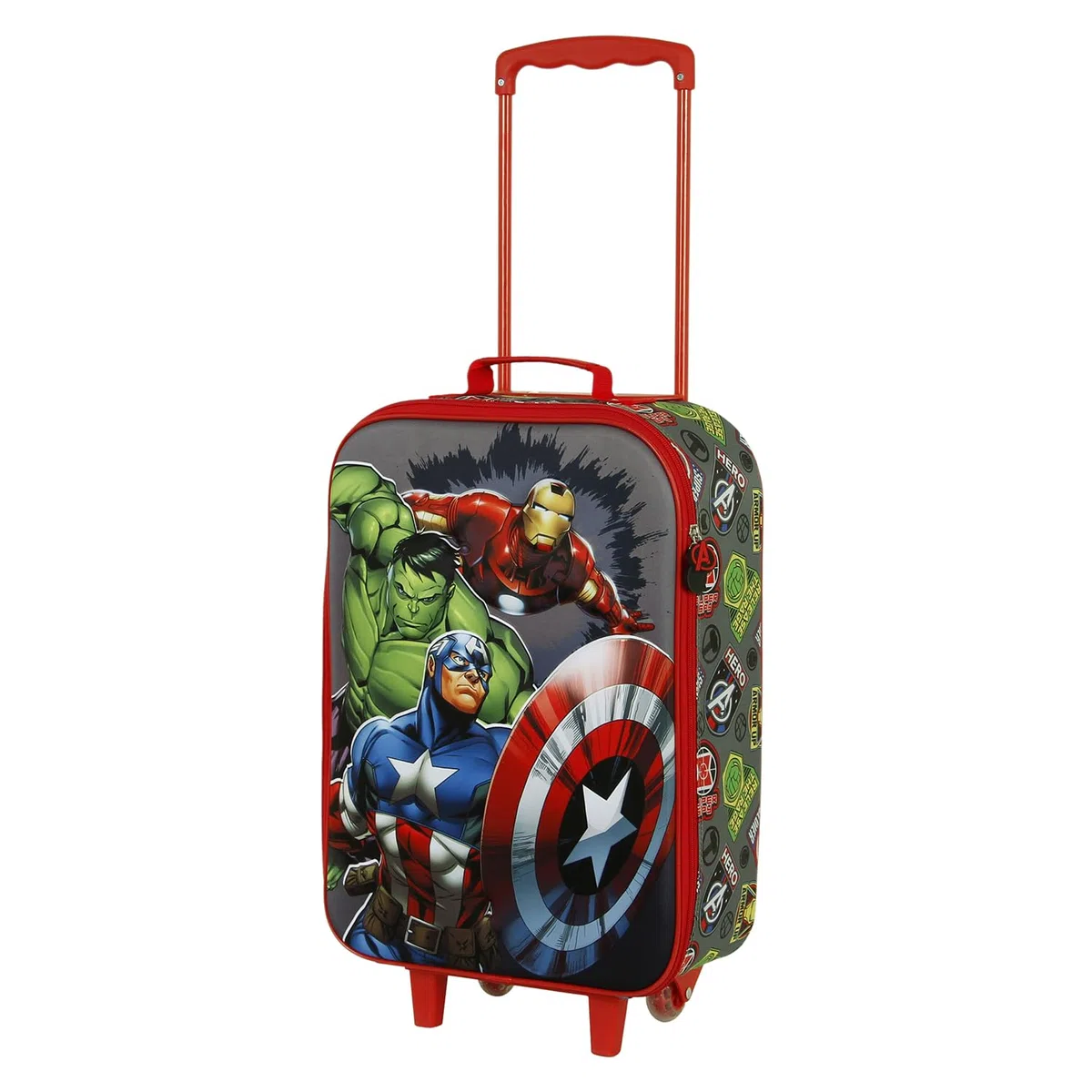 Marvel Valigia Trolley Soft 3D, 17 x 33 x 52 cm, Capacità 26 L, Multicolore Avengers