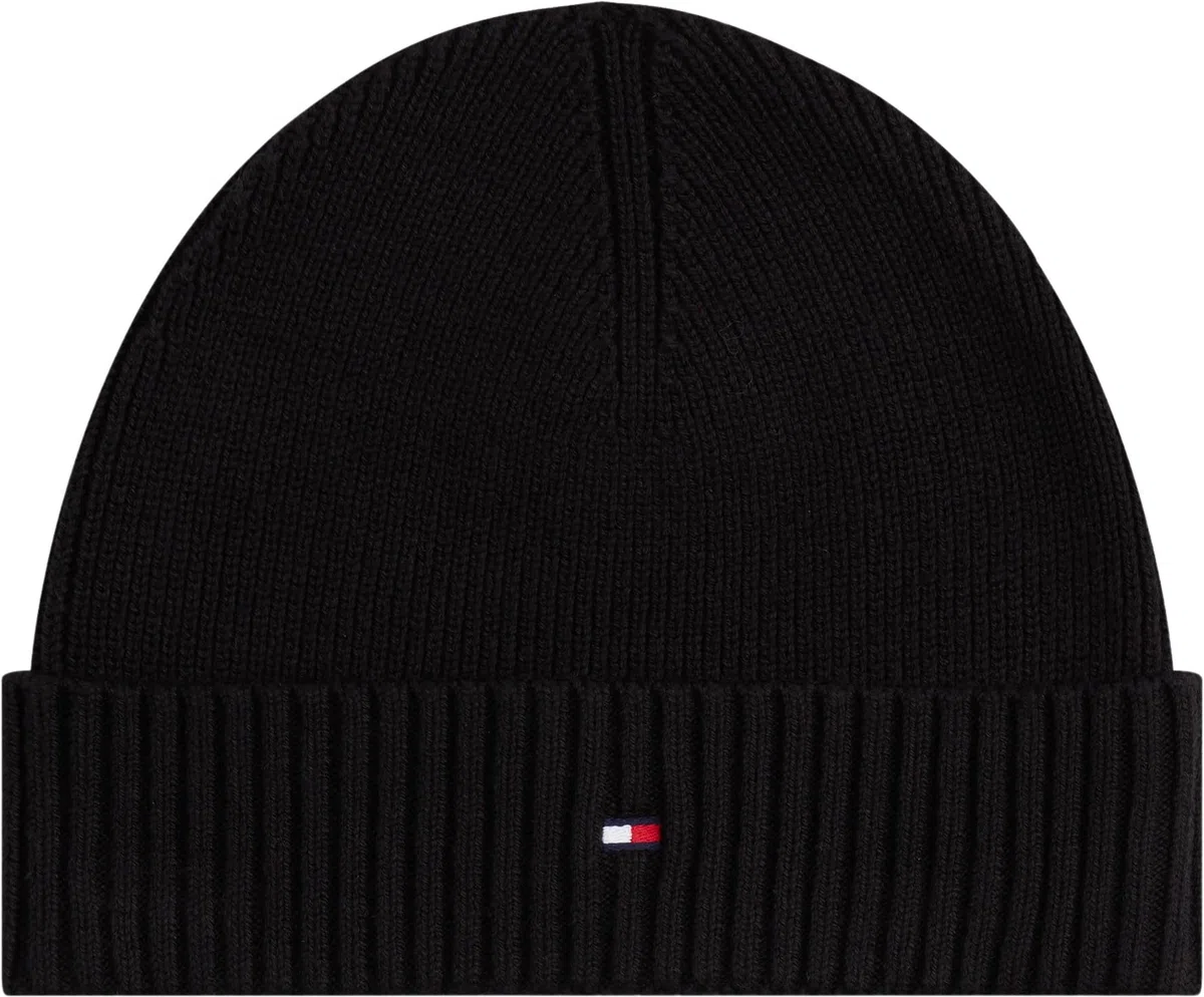 Tommy Hilfiger Uomo Berretto in Maglia Flag Cotton Beanie con Cachemire
