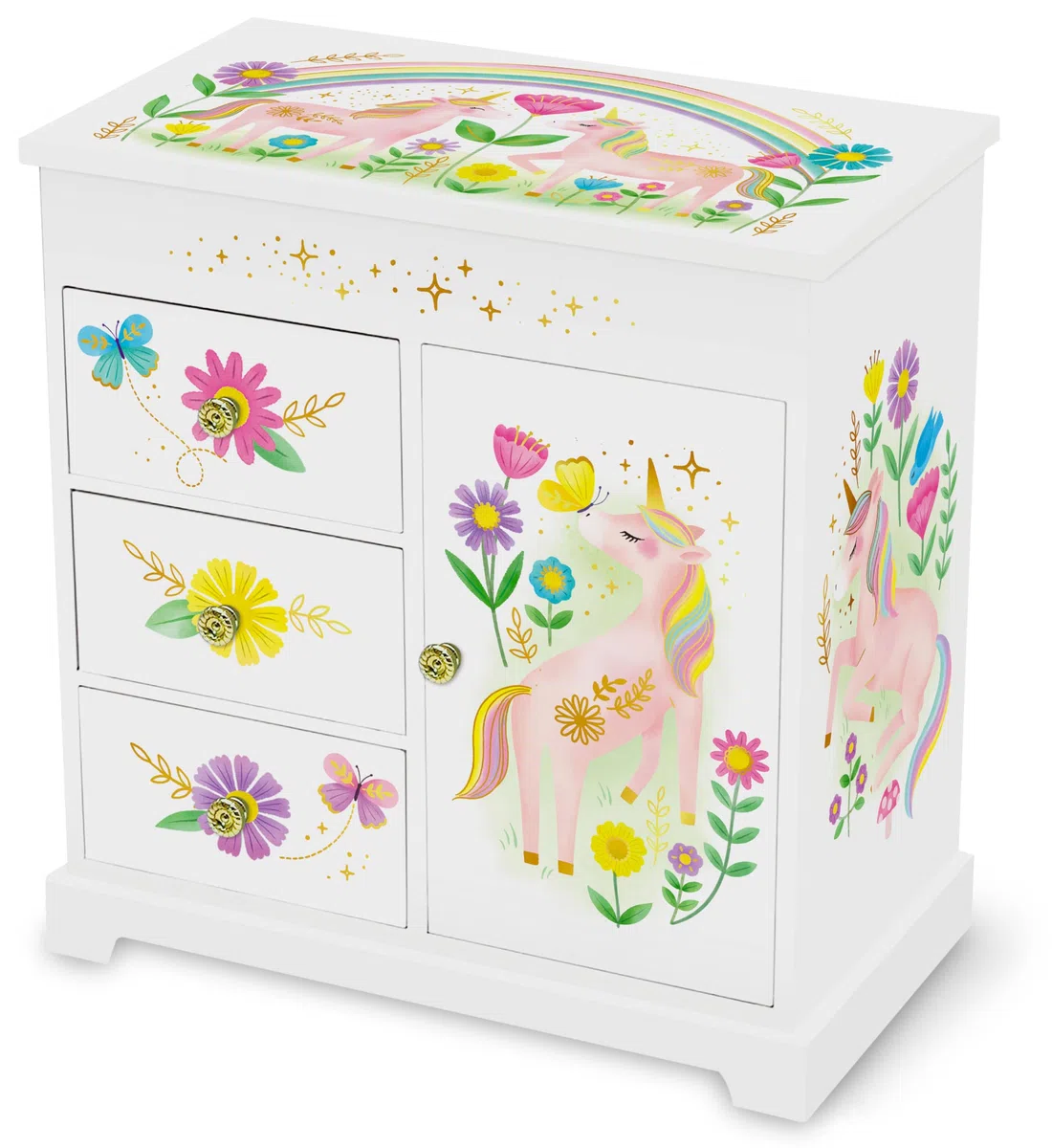 Giggle & Honey® Portagioie Carillon Principessa per Bambine Scatola Musicale per Bambini con Cassetti, Regali Principessa per Bambine, Scatole per Gioielli Principessa da 3 a 10 anni