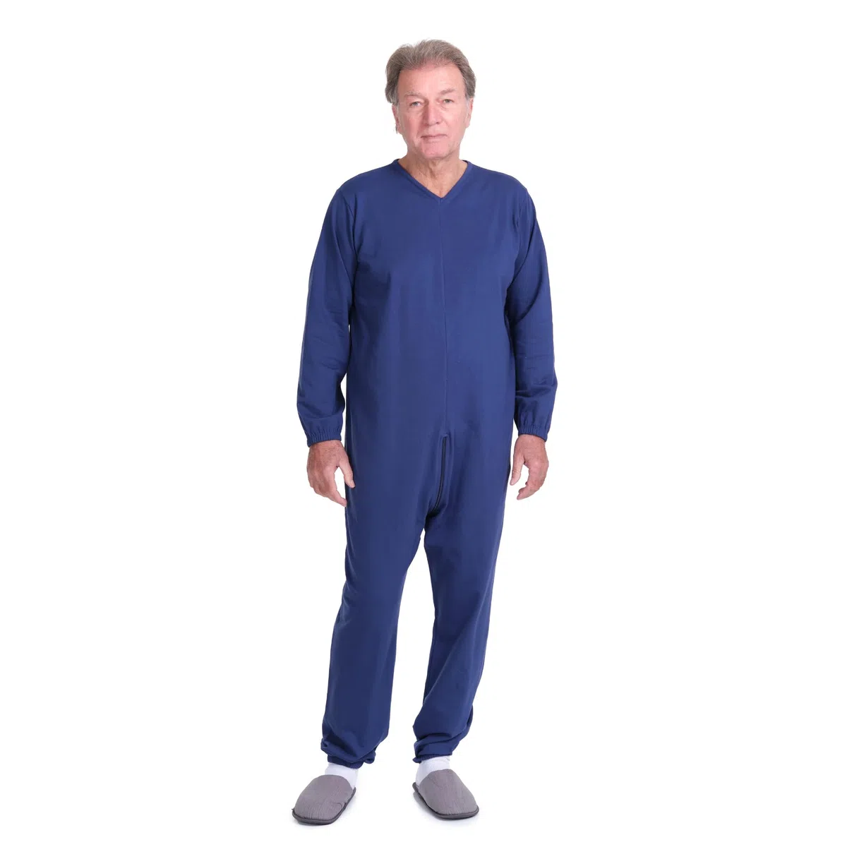 FERRUCCI COMFORT Pigiama Tutone Sanitario Invernale Felpato Unisex con Cerniera sul Dorso - 9078-F Copiativo - per Anziani, Incontinenza e Alzheimer