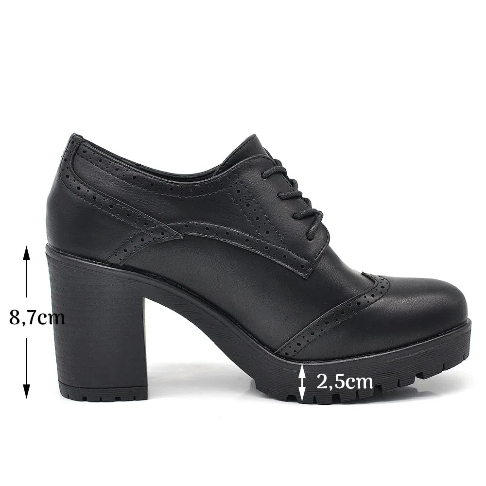 IF Fashion Scarpe da Donna Stringate Francesine Ricamo Tacco Grosso Pelle Sintetica IF146
