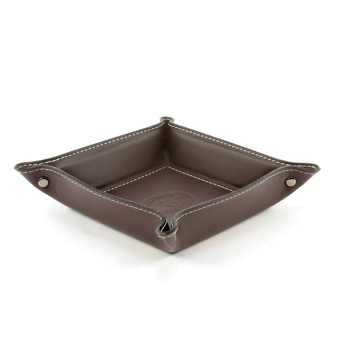 Belcraft Orvieto Svuotatasche in Pelle, Realizzato a mano da Artigiani Toscani, Porta Oggetti, Taupe (19x19 cm)