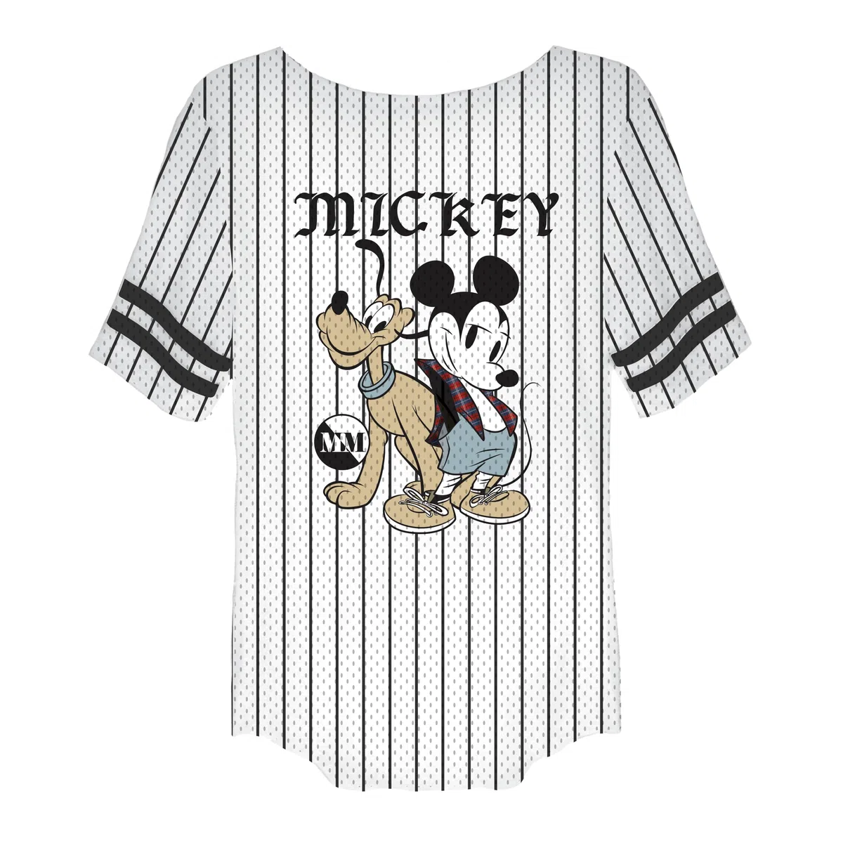 Disney Maglia da baseball da donna con bottoni Topolino e Plutone