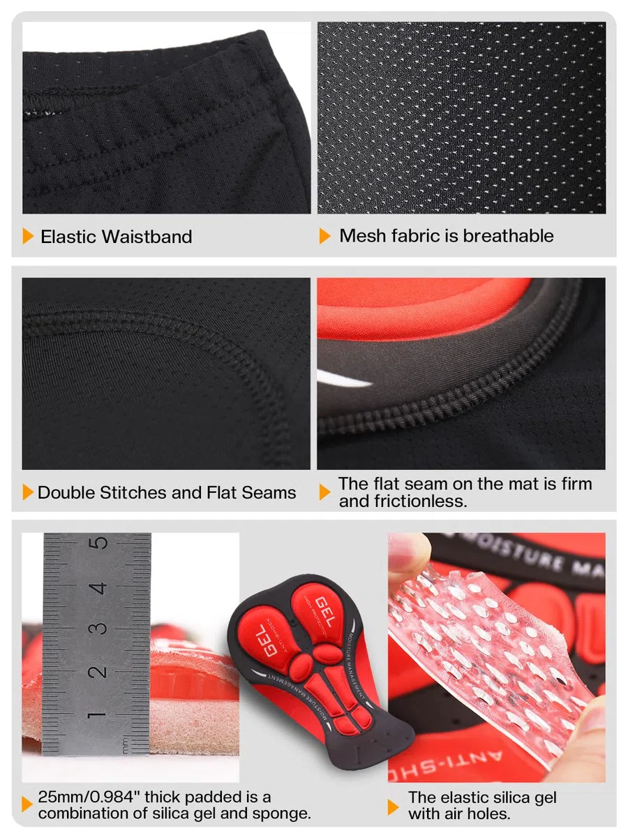ARSUXEO Pantaloncini da Ciclismo da Uomo dalla vestibilità Ampia MTB Pantaloni Sportivi Outdoor idrorepellenti con 7 Tasche 1202