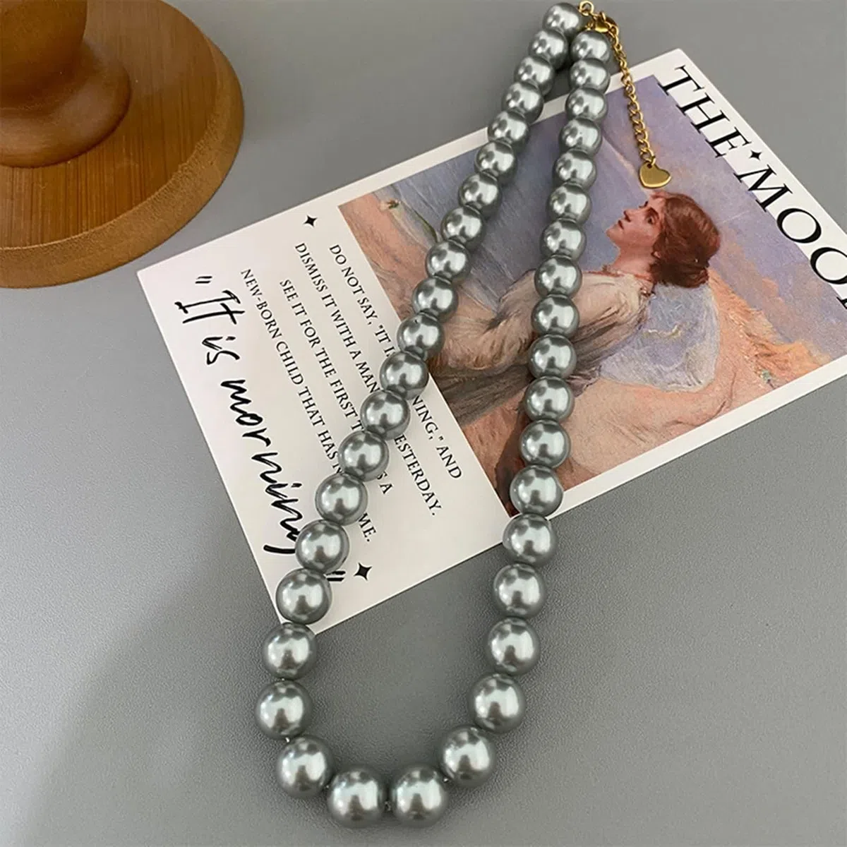 Collana Donna Lunga Perle, Collane Donna Lunghe Bianco/Grigio Placcato in Oro per Compleanno