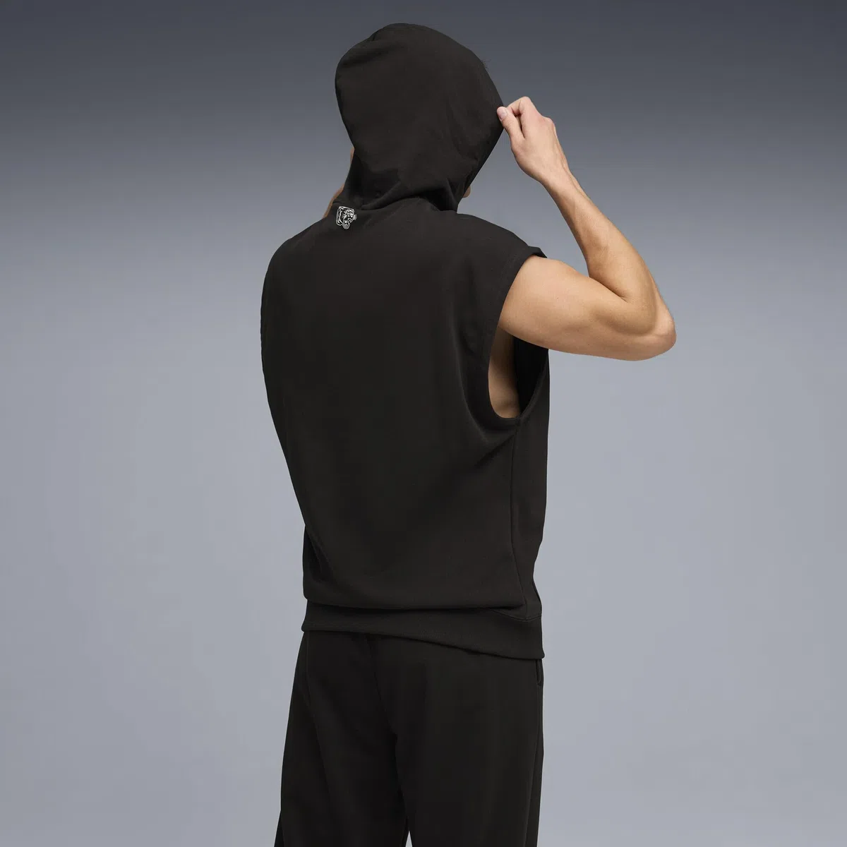 PUMA M Graphics French Terry Sleeveless Hoodie Felpe con Cappuccio Unisex - Adulto (Pacco da 1)