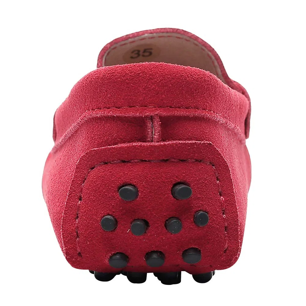 Donna Classico Scamosciato/Tessuto Papillon Penny Loafers Comodo Fatto a Mano Mocassini Pantofola