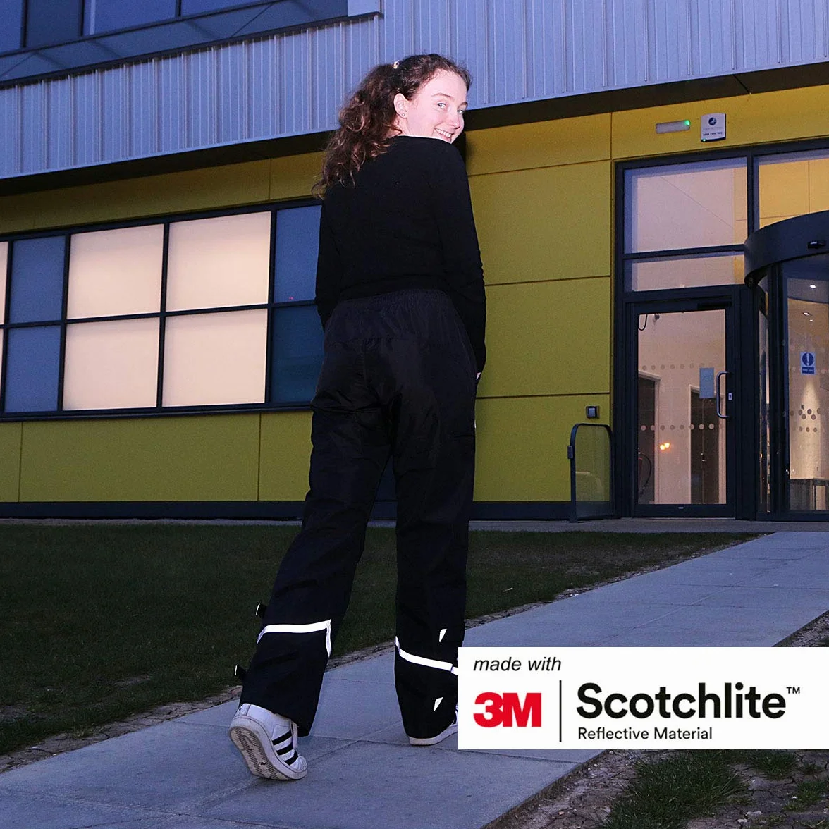 Salzmann Pantaloni da Pioggia Riflettenti | Impermeabili, Antivento e Leggeri | Realizzati con Materiale 3M Scotchlite