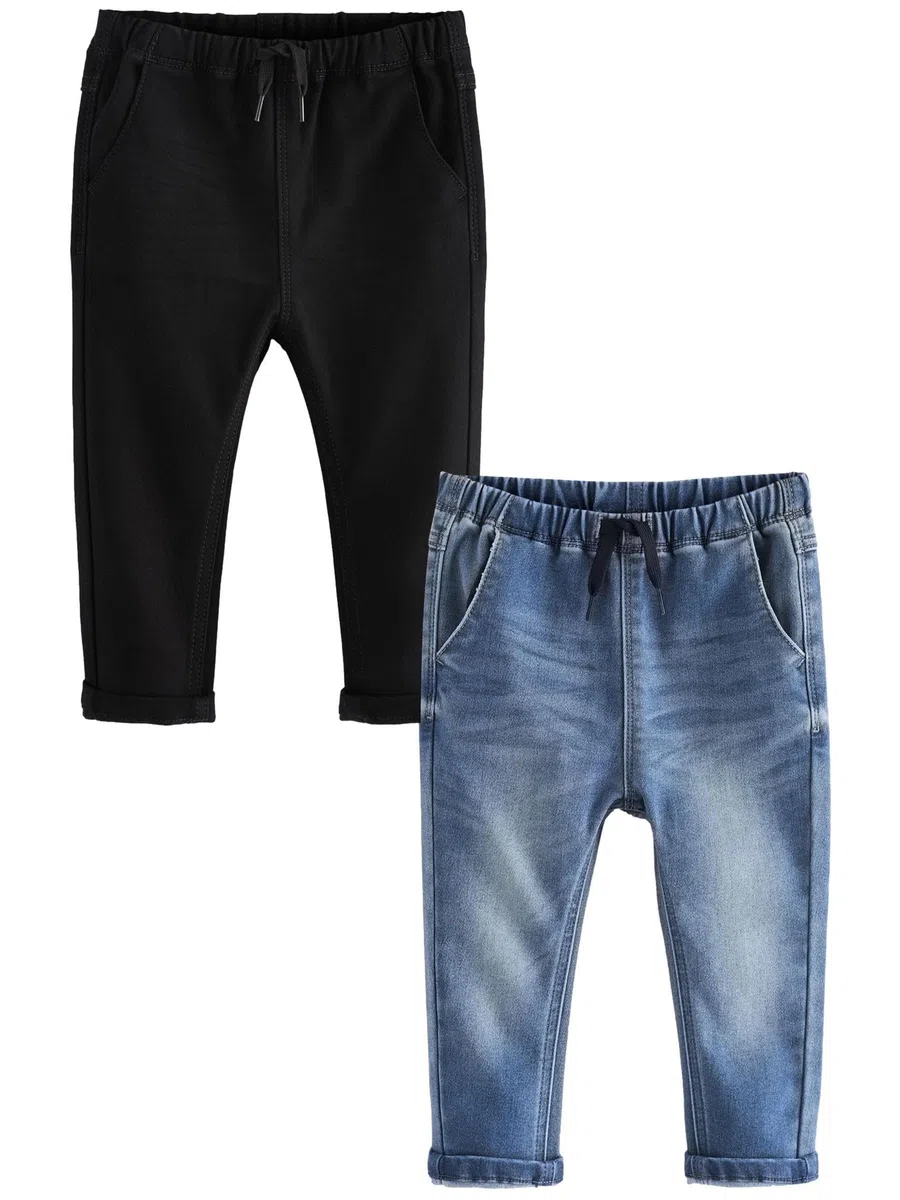 NEXT Ragazzo Confezione da 2 Jeans morbidissimi con Elastico in Vita