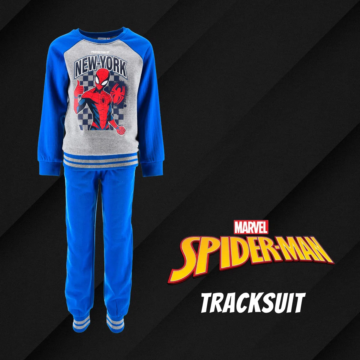 Marvel Spiderman Tuta da Ragazzi, Set da 2 Pezzi Felpa con Cappuccio e Pantaloni Tuta Sportiva per Bambino, Taglie 3 a 8 Anni