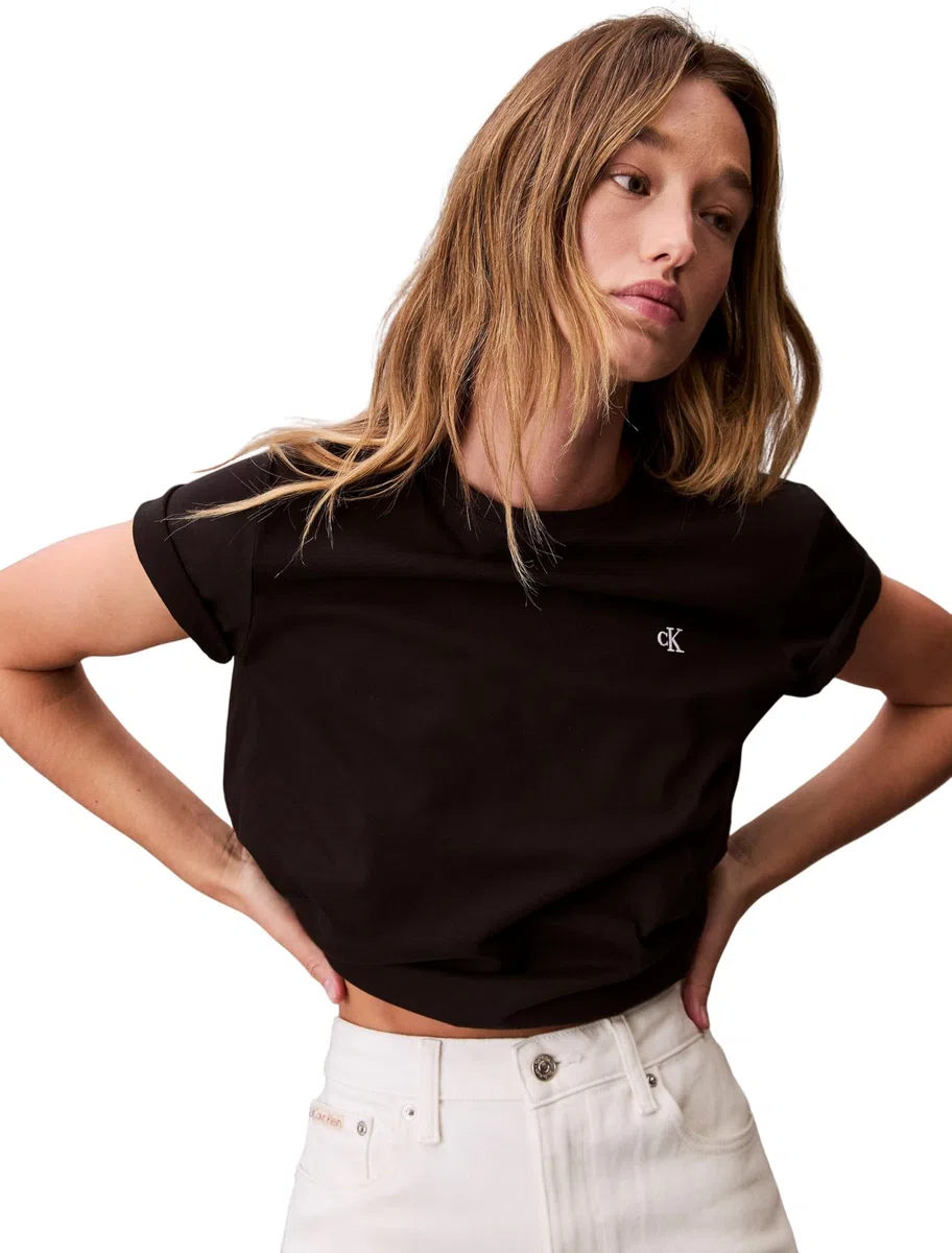 Calvin Klein Donna T-Shirt Maniche Corte Archive Jersey Tee con Scollo Rotondo