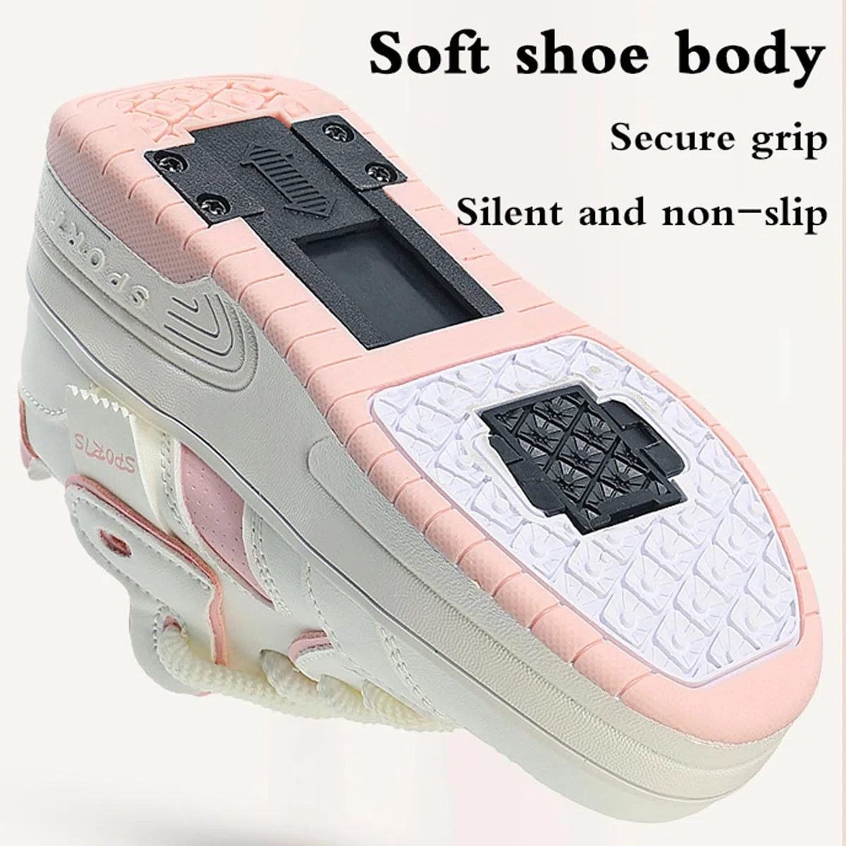 Sneakers Retrattile Doppia Ruote,Scarpe con Rotelle per Ragazzo e Ragazza,Rotelle a Scomparsa Skateboard Sneakers,Traspirante,con 2 Ruote,per Bambino Ragazze e Ragazzi