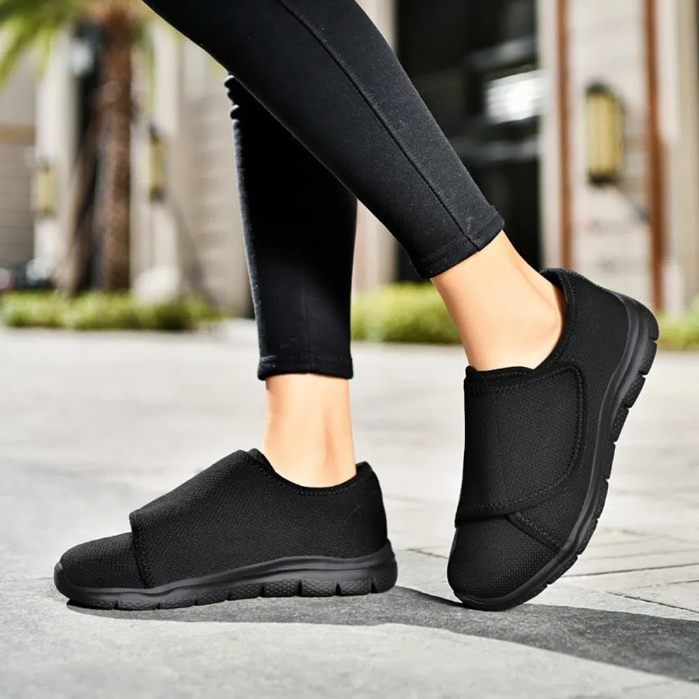 Scarpe per Diabetici Donna Extra Larghe Pantofole Ortopediche Edema Uomo Scarpe da Riabilitazione Traspirante Regolabili Scarpe da Passeggio