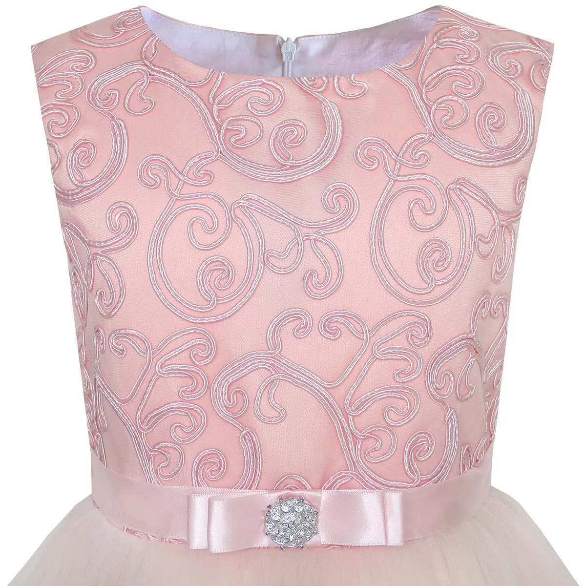 Sunny Fashion Vestito Bambina Fiore Blu con Cintura Nozze Festa Damigella d'Onore 4-12 Anni
