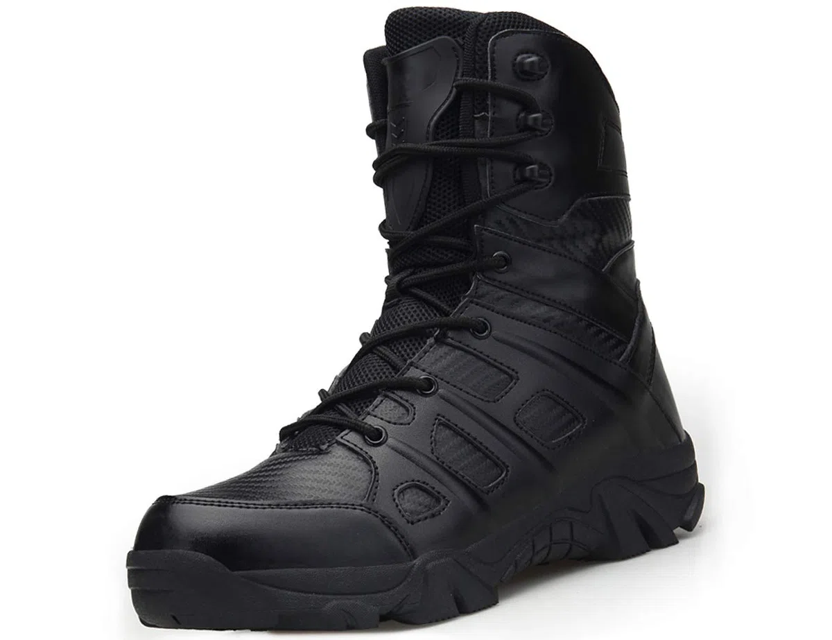 5.AA Stivaletti da Uomo Stivali da Trekking Maschili da Esterno Stivali Militari da Combattimento Tattici Stivaletti da Lavoro Casual Scarpe Stringate