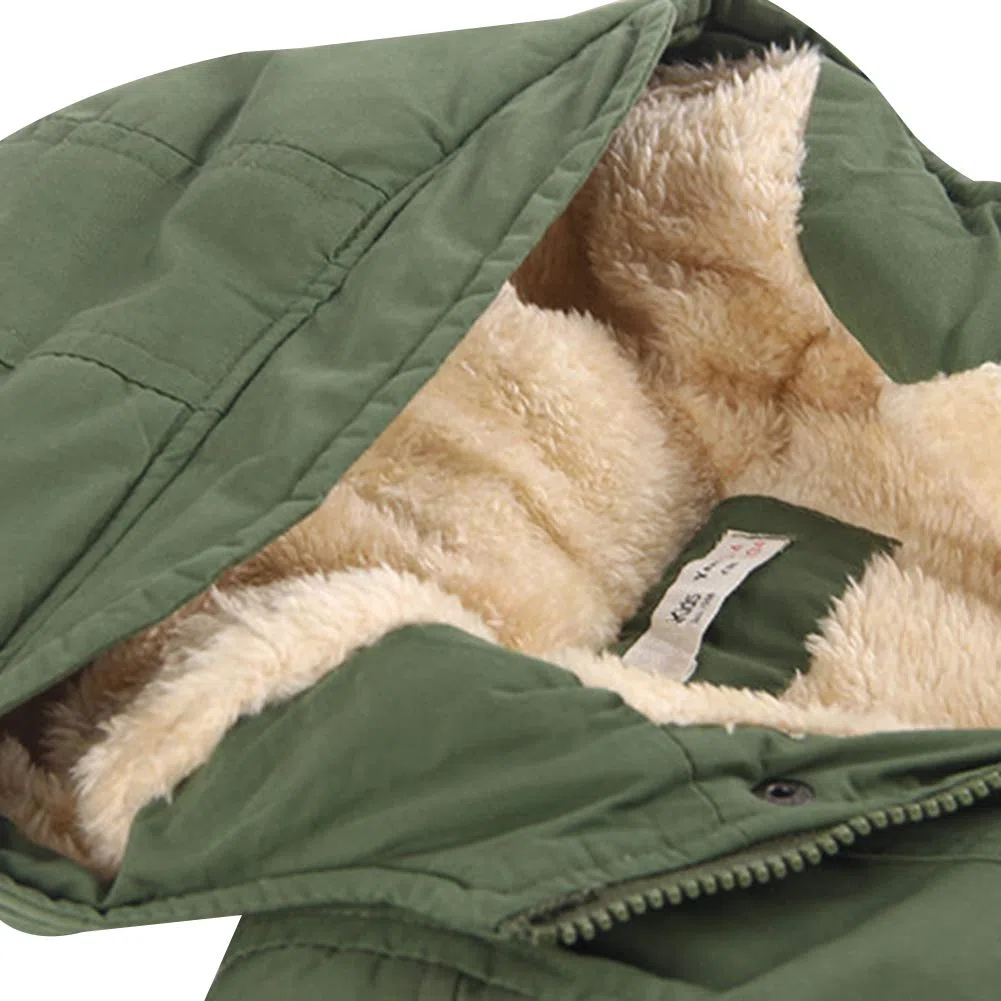 amropi Bambini Ragazzi Cappuccio Parka Inverno Giacca Foderato in Pile Caldo Cappotti per 3-9 Anni