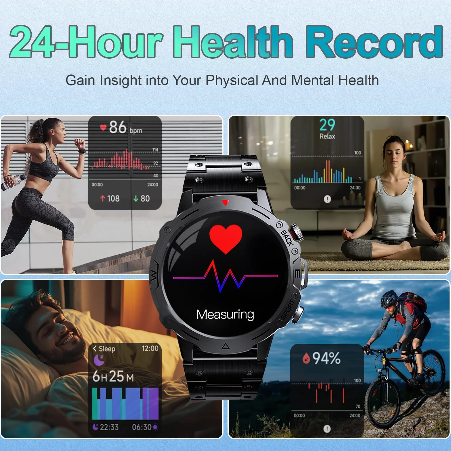 Smartwatch Uomo Donna con Effettua/Risposta Chiamate, 1.39" Orologio Smartwatch Monitoraggio del SpO2/Sonno, Impermeabile IP68, 100+ Modalità Sport, Fitness Tracker per Android iOS