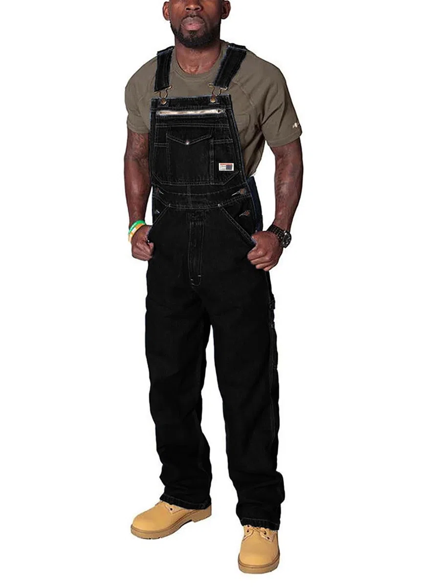 Salopette Denim Bib Overall Moda Relaxed Fit Robusto Jeans Overall Regolabile Lavoro Bib Jumpsuit