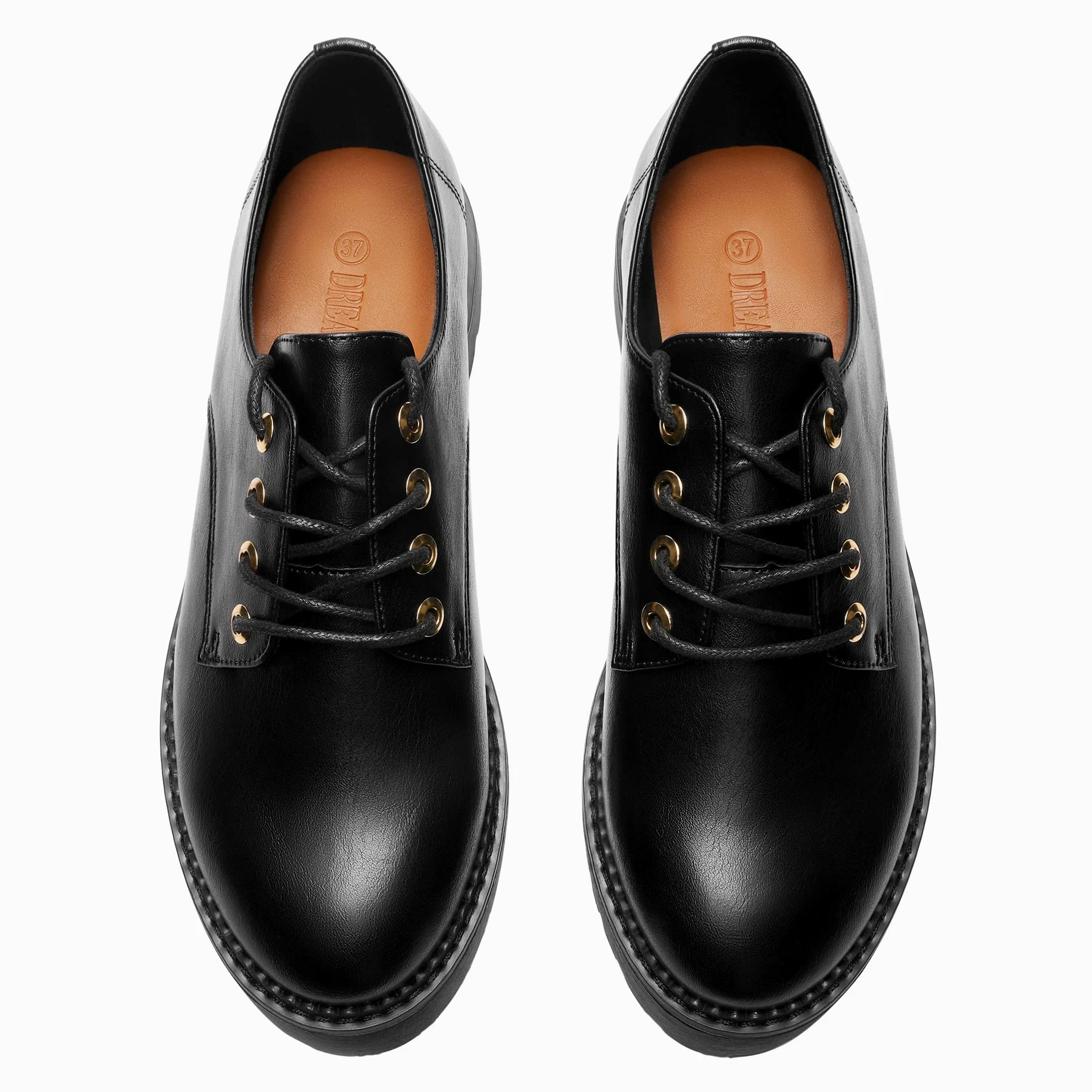DREAM PAIRS Scarpe Eleganti Classiche da Donna con Cinturino a T e Tacco Oxford,Size 37,Nero/Pu,SDOX2202W-E