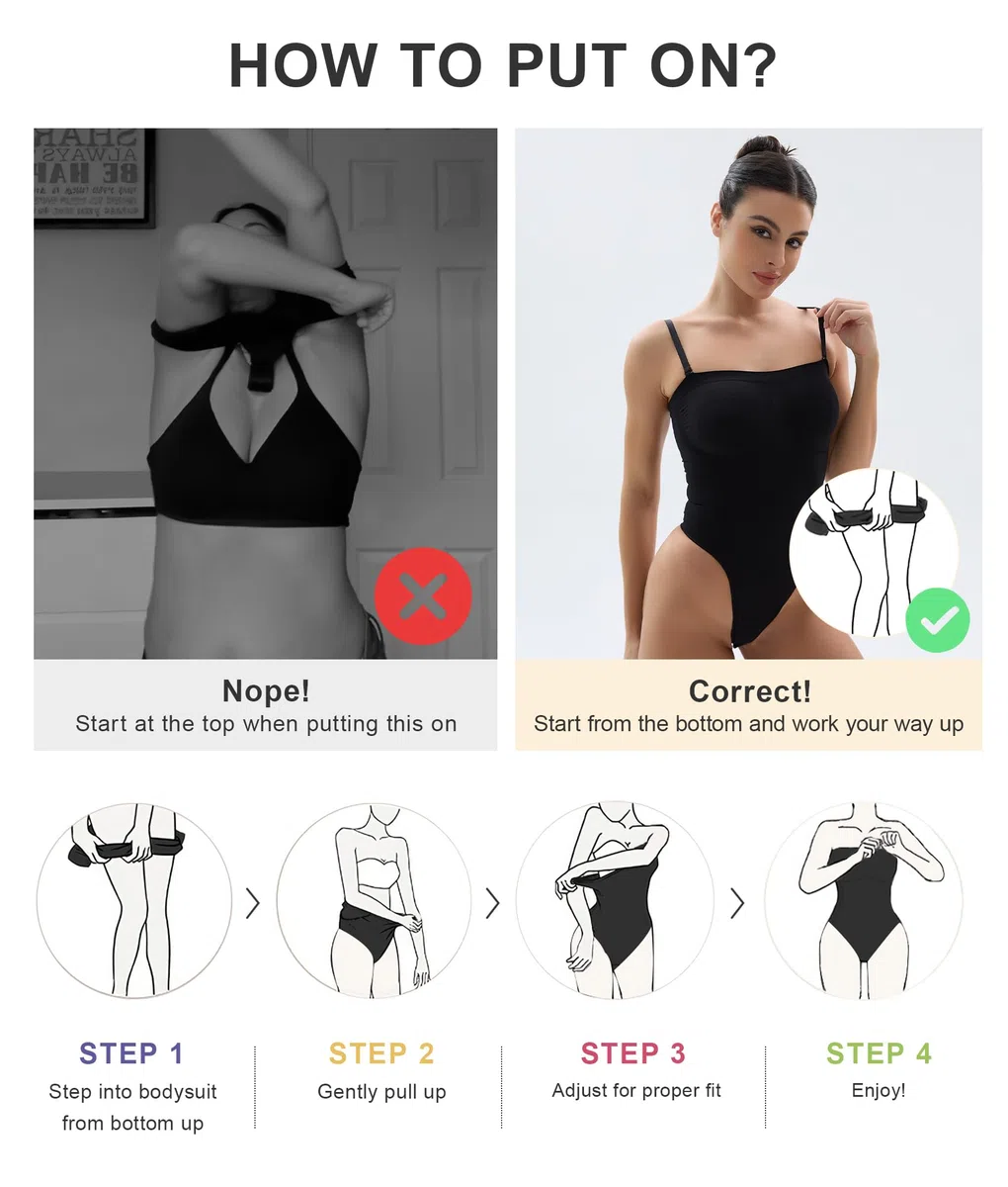 SHAPERX Body Contenitivo Modellante Senza Spalline Donna Intimo Guaina Contenitiva Snellente Elegante Shapewear Bodysuit Shaper