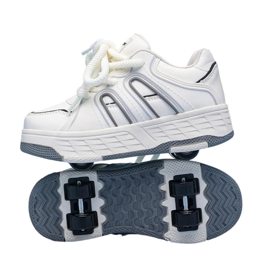 ENEN Scarpe con Rotelle Bambina, Sportive Scarpe da Skateboard, 4 Ruote Skateboard Sneakers Outdoor Multisport Scarpe da Ginnastica da Pattini per Ragazze e Ragazzi
