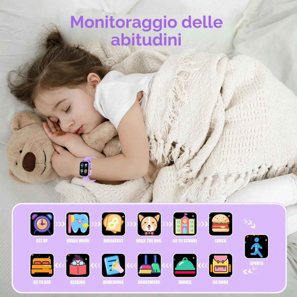 32 Giochi Smartwatch Bambini,smartwatch bambina con 22 Sfondi animati, Fotocamera,3 Modalità Sportive,Sveglia, Audiobook,Imparare la carta, Musica,Contapassi,registratore, Regali per ragazze e ragazzi