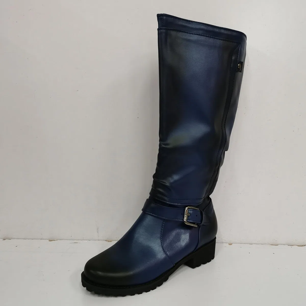 Generico Stivali Donna Autunno Inverno Tacco Grosso Cowboy Fibbia Cintura Alti Mid Calf Commercio Estero
