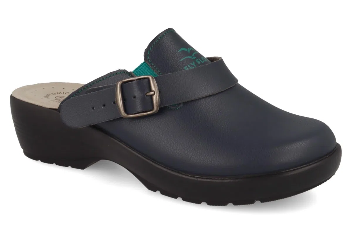 Fly Flot | Professional Certified, Zoccoli Sanitari Donna con Cinturino e Elastico Regolabile, Ciabatte con Tomaia e Sottopiede in Evopell