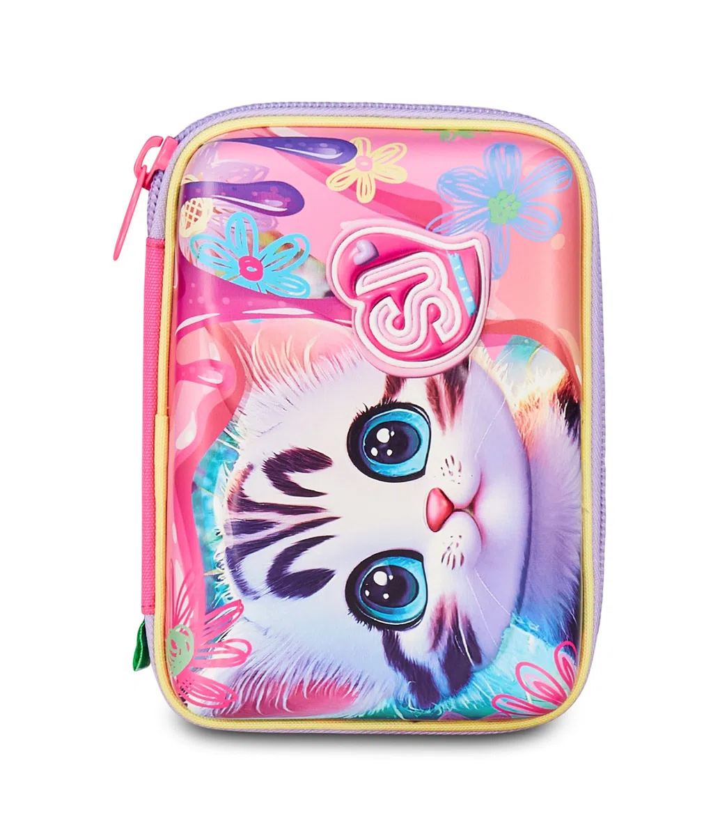 SJ GANG STYLE JAM GANG Astuccio Scuola Speed Pad + Cat&Air, Rosa, Portapenne Mono Scomparto con Plance Amovibili, Completo Di Penne, Matite, Colori, Accessori Zaino, Scuola Elementare, Bambina