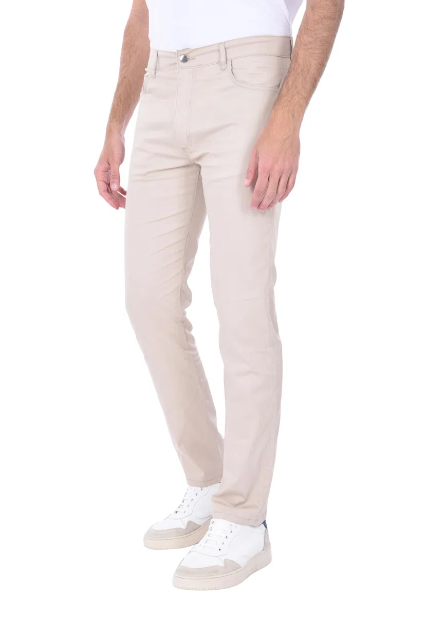 Ciabalù Pantaloni Uomo Eleganti Made in Italy in Cotone Leggero Tinta Unita 5 Tasche vestibilità Slim Fit Taglie Comode